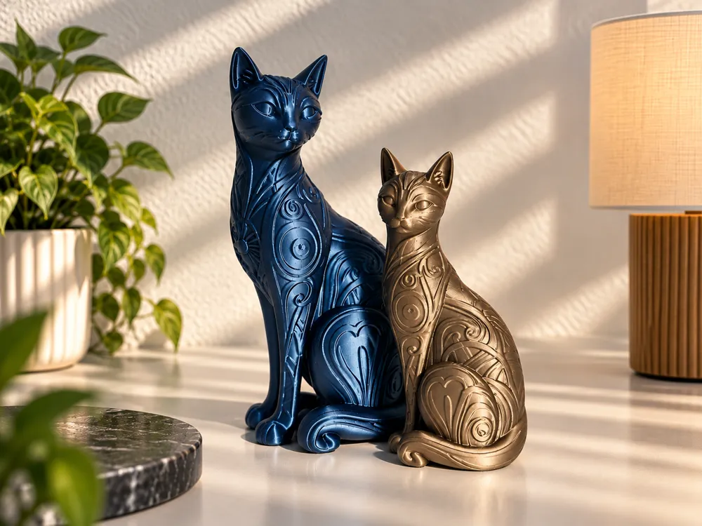 Dekorative Relief-Katze